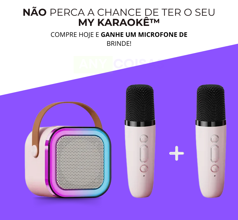 My Karaokê - Frete Grátis + Microfone de Brinde na Sua Compra - Transforme Qualquer Lugar em um Palco de Diversão!