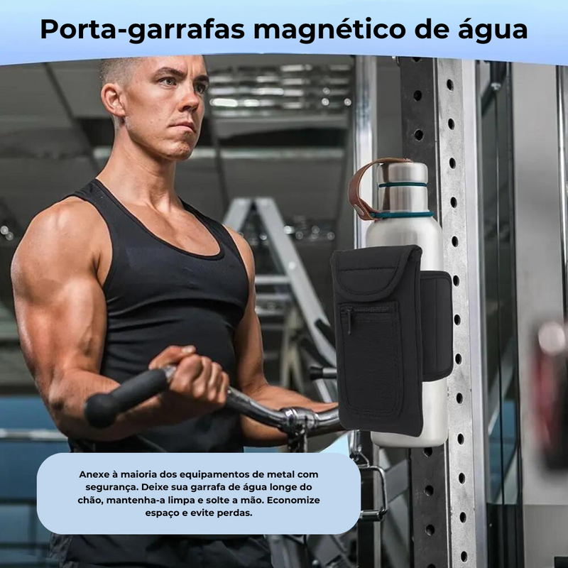 Gym Bag - Suporte Portátil de Garrafa de Água para Academia com Ímã Embutido para Fácil Fixação em Superfície Metálica