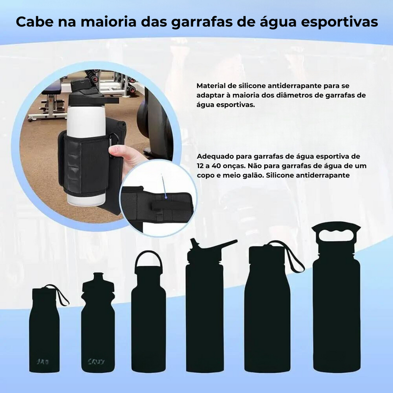 Gym Bag - Suporte Portátil de Garrafa de Água para Academia com Ímã Embutido para Fácil Fixação em Superfície Metálica