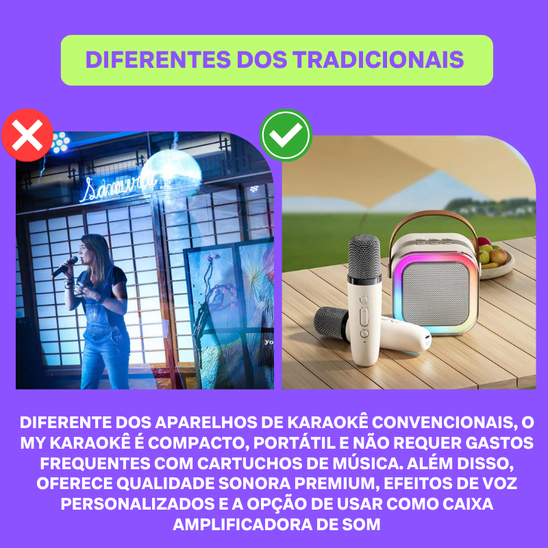 My Karaokê - Frete Grátis + Microfone de Brinde na Sua Compra - Transforme Qualquer Lugar em um Palco de Diversão!