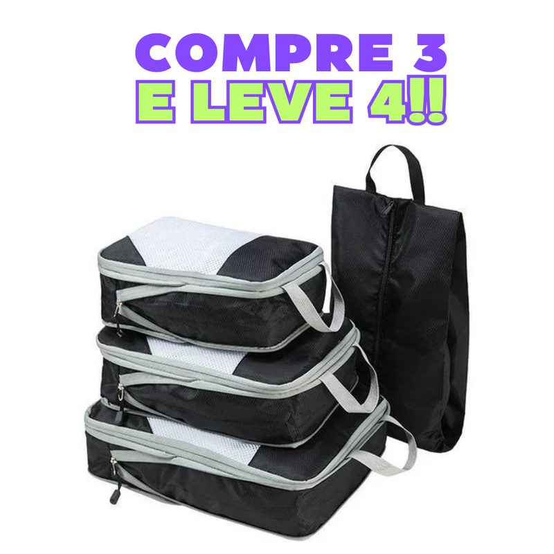 MIRACLE ORGANIZE - KIT 4 BOLSAS ORGANIZADORAS À PROVA D´ÁGUA