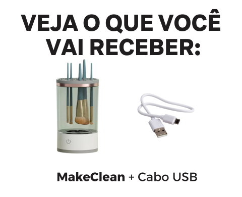 MakeClean™ - Limpador Automático Elétrico de Pincéis de Maquiagem - Limpeza Rápida e Secagem Rápida