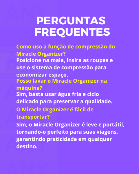 Miracle Organizer - Organize suas viagem e deixe sua vida mais compacta