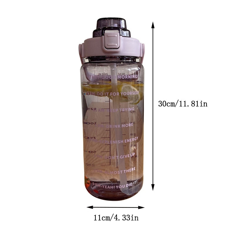 My Bottle - Garrafa de 2 Litros com canudo e alça - Hidrate-se diariamente